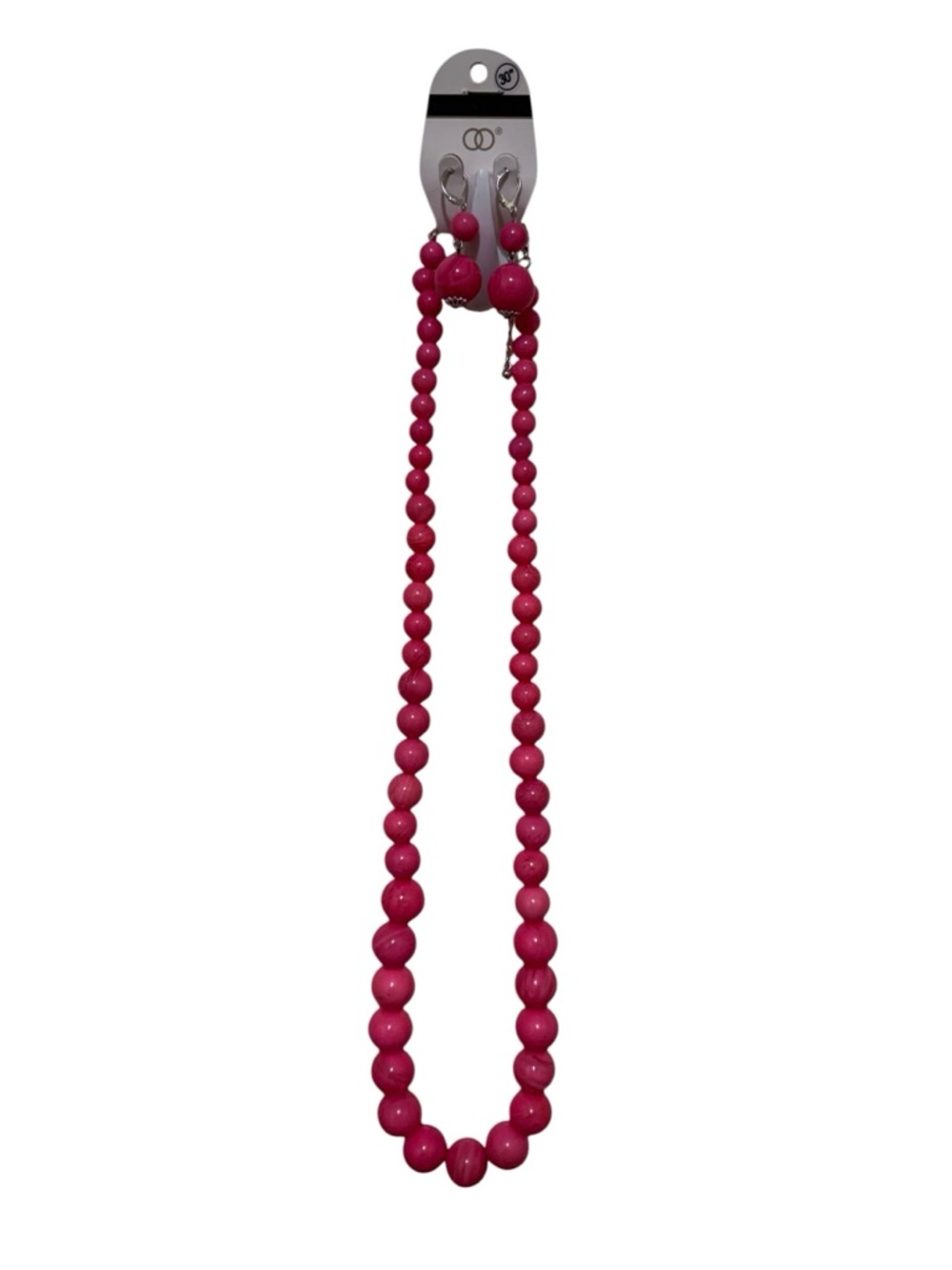 Women’s Beaded Necklace and Earring Set -‎ Pink